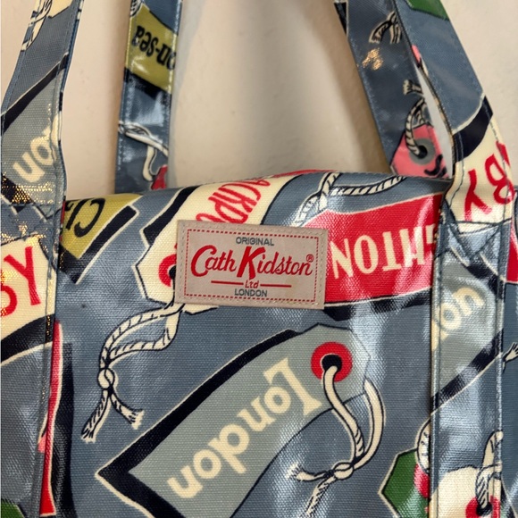 Cath Kidston Oilcloth Bag Hand Bag Travel Bag Blue - Picture 2 of 8